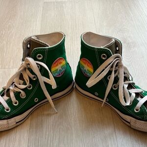 Green Converse All Star Hi Pride Rainbow Sneakers - Women's Size 6